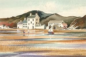 Ray J. Weston - 1986 Watercolour, Beach at Low Tide