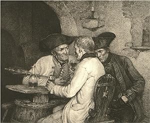 Eduard Kerzbauer and Carl Ernst Forberg - c.1875 Engraving, Wine Tasting