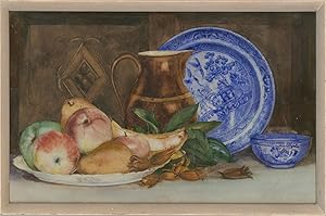 M. H. Nicholson - 1996 Watercolour, Fruit And Willow Pattern