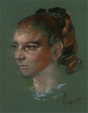 Mid 20th Century Chalk Pastel - Portrait of a Young Woman