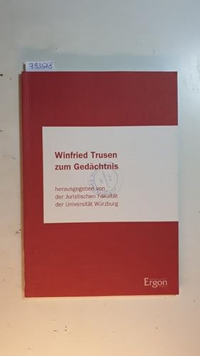 Bild des Verkufers fr Winfried Trusen zum Gedchtnis zum Verkauf von Gebrauchtbcherlogistik  H.J. Lauterbach