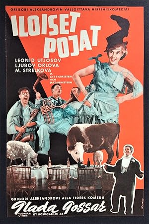 JOLLY FELLOWS - Soviet Film 1934 - A Vintage A2 Cinema Poster from Finland