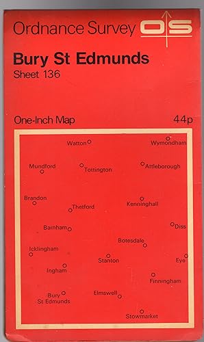 Ordnance Survey One-Inch Map of Great Britain Sheet 136 Bury St Edmunds