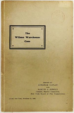 Bild des Verkufers fr The Wilson Warehouse Case. zum Verkauf von Entelechy Books