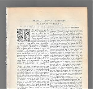 Bild des Verkufers fr Abraham Lincoln A History, Part XXIX: The Edict Of Freedom zum Verkauf von Legacy Books II