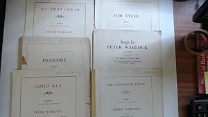 Immagine del venditore per Six Songs by Peter Warlock; Hey,Troly Loly Lo,Piggesnie,Good Ale,Tom Tyler,The Pasionate Shepherd and The Contented Lover. venduto da Goldstone Rare Books