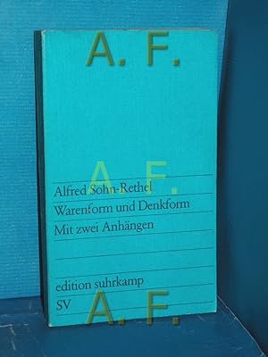 Seller image for Warenform und Denkform, mit zwei Anhngen for sale by Antiquarische Fundgrube e.U.