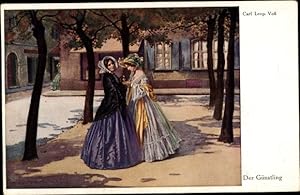 Künstler Ansichtskarte / Postkarte Voss, C. L., Der Günstling, Zwei elegante Damen - Primus 3062