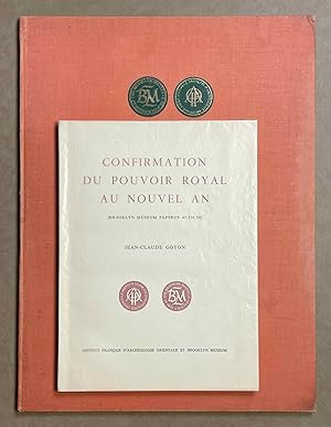 Seller image for Confirmation du pouvoir royal au nouvel an. Tome I: Texte. Tome II: Planches (complete set) for sale by Meretseger Books