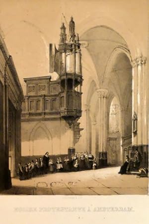 [Lithographie] Eglise Protestante à Amsterdam