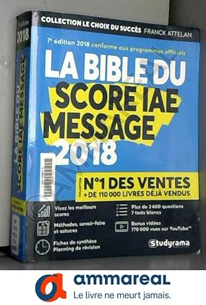 Bild des Verkufers fr Bible du Score IAE Message 2018 zum Verkauf von Ammareal