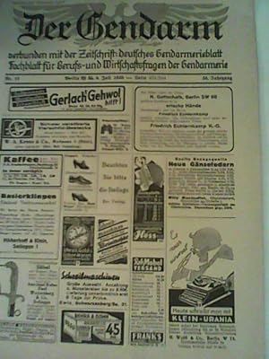 Der Gendarm Nr. 19, 6. Juli 1938 verbunden mit d. Zeitschrift: Deutsches Gendarmerieblatt