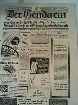 Der Gendarm Nr. 29, 16. Oktober 1938 verbunden mit d. Zeitschrift: Deutsches Gendarmerieblatt