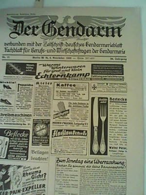 Der Gendarm Nr. 31, 6. November 1938 verbunden mit d. Zeitschrift: Deutsches Gendarmerieblatt