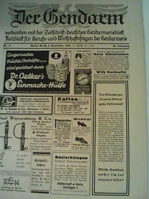 Der Gendarm Nr25, 6. September 1938 verbunden mit d. Zeitschrift: Deutsches Gendarmerieblatt