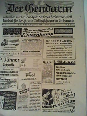 Der Gendarm Nr. 27, 26. September 1938 verbunden mit d. Zeitschrift: Deutsches Gendarmerieblatt