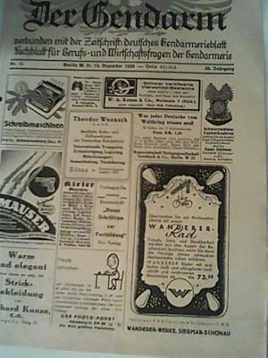 Der Gendarm Nr. 35, 16. Dezember 1938 verbunden mit d. Zeitschrift: Deutsches Gendarmerieblatt