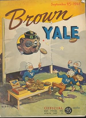 Brown/Yale Football Official Program Serpember 25 1948