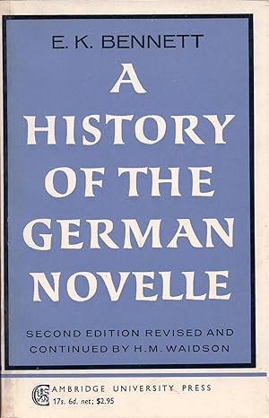 Immagine del venditore per A History of the German Novelle venduto da Cider Creek Books