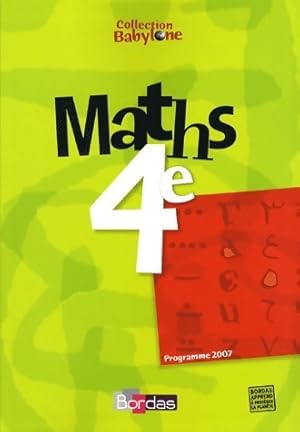 Seller image for Maths 4e 2007 - Sylvie Pellequer for sale by Book Hmisphres