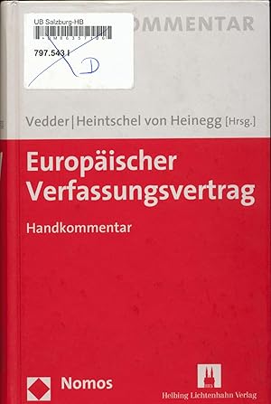 Imagen del vendedor de Europischer Verfassungsvertrag Handkommentar a la venta por avelibro OHG