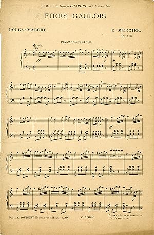 "FIERS GAULOIS" Musique de Edouard MERCIER / Partition originale C. JOUBERT Editeur (1907)