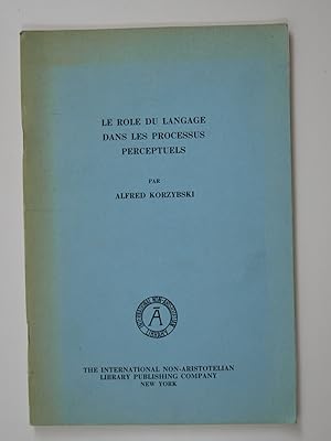 Imagen del vendedor de Le rle du langage dans les processus perceptuels a la venta por Librairie Aubry