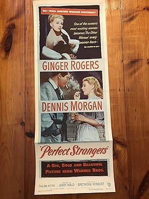 Image du vendeur pour Perfect Strangers Insert 1950 Ginger Rogers, Dennis Morgan mis en vente par AcornBooksNH