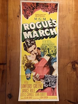 Seller image for Rogue's March Insert 1953 Peter Lawford, Richard Greene for sale by AcornBooksNH