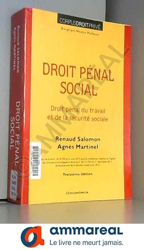 Seller image for Droit Penal Social, 3e ed. for sale by Ammareal