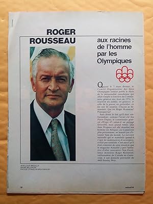Dossier Roger Rousseau, commissaire général des Jeux olympide de Montréal (1 article)