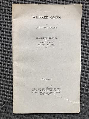 Seller image for Wilfred Owen; Chatterton Lecture on an English Poet; British Academy 1970 for sale by Cragsmoor Books