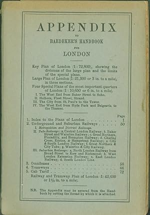 Appendix to Baedeker's Handbook for London. 1923