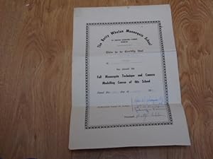 The Betty Whelan Mannequin School Certificate of Qualification August 1957