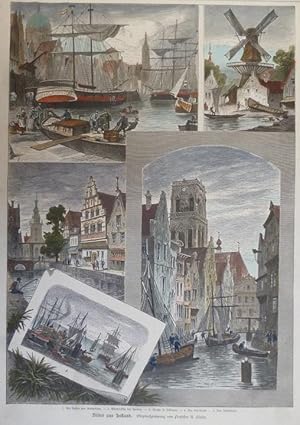 kolorierter Holzstich - Bilder aus Holland. (Mehrere Holzstiche)