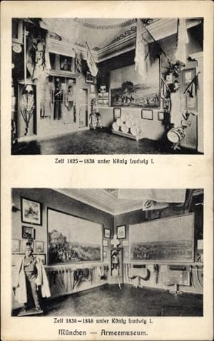 Bild des Verkufers fr Ansichtskarte / Postkarte Mnchen, Armeemuseum, Ausstattung aus der Zeit unter Knig Ludwig I. zum Verkauf von akpool GmbH