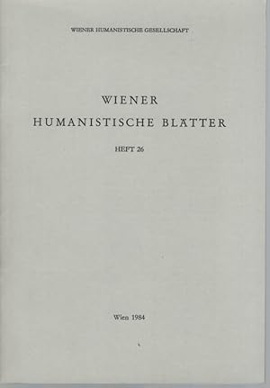 Bild des Verkufers fr Wiener humanistische Bltter Heft 26. zum Verkauf von Fundus-Online GbR Borkert Schwarz Zerfa