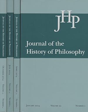 Seller image for [4 Volumes in 1] Journal of the History of Philosophy: Volume 52 - January 2014, Number 1; April 2014, Number 2; July 2014, Number 3; October 2014, Number 4. for sale by Fundus-Online GbR Borkert Schwarz Zerfa