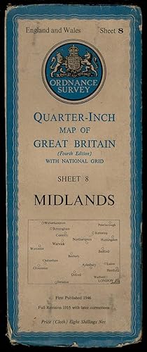Midlands England and Wales Sheet 8: Quarter-Inch Map of Great Britain