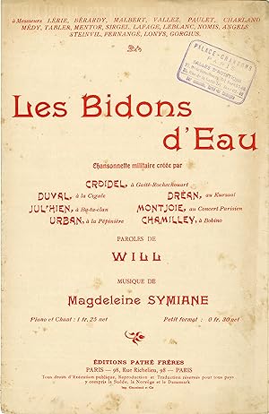 "LES BIDONS D'EAU par DRÉAN, CROIDEL, DUVAL, URBAN" Paroles de WILL / Musique de Magdeleine SYMIA...