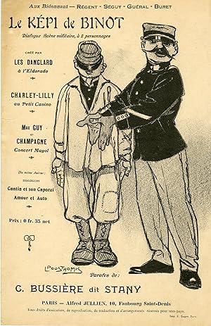 "LE KÉPI DE BINOT" Dialogue militaire de C. BUSSIÈRE dit STANY / Partition originale illustrée pa...