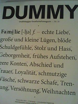 Dummy Familie , Dummy Gesellschaftsmagazin Ausgabe 33, Winter 2011/ 2012