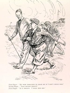 COLLECTION of 95 full-page engravings of humourous Golf caricatures from Punch Magazine and simil...