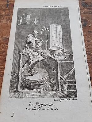 Seller image for le fayancier travaillant sur le tour for sale by MBLIVRES