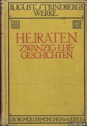 Bild des Verkufers fr August Strindbergs Werke: Heiraten zum Verkauf von Klondyke