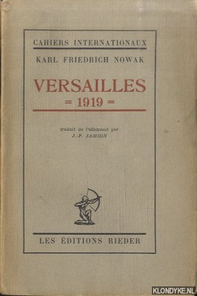 Bild des Verkufers fr Versailles 1919 zum Verkauf von Klondyke