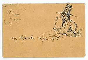 Seller image for Autograph drawing signed. for sale by Antiquariat INLIBRIS Gilhofer Nfg. GmbH