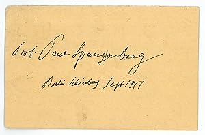 Bild des Verkufers fr Autograph signature. zum Verkauf von Antiquariat INLIBRIS Gilhofer Nfg. GmbH