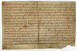 Vellum document. "Fundatio capellanie etc. an[no] 1209".