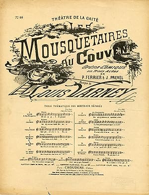 "LES MOUSQUETAIRES AU COUVENT Rondeau de la Petite Curieuse" Opéra-Comique : Musique de Louis VAR...